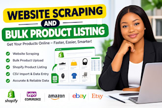 do website scraping and bulk product listing for shopify and ecommerce