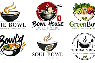 design a professional, food, restaurant, kitchen, or dining  bowl logo