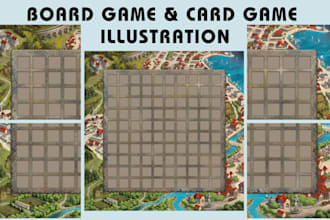 create board game and card game artwork and visual design