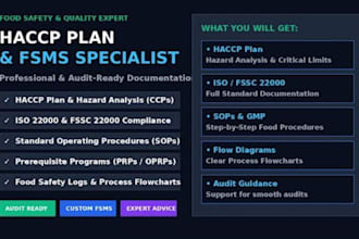 provide food quality assurance consulting