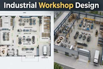 design industrial workshop architecture equipment layout construction drawings