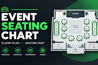 design an event seating chart, floor plan and seating map