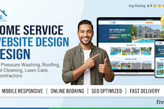 make pressure washing, roofing, lawn, window, pool cleaning home service website