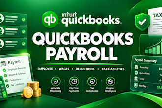 setup quickbooks payroll, employee records, deduction, wages and tax liabilities