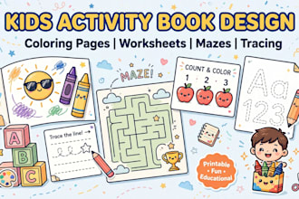 design kids worksheets tracing and activity book pages