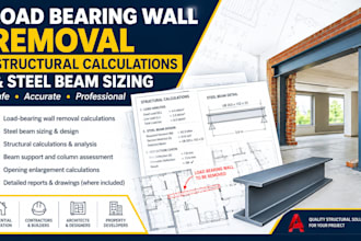do load bearing wall removal structural calculation and steel beam sizing