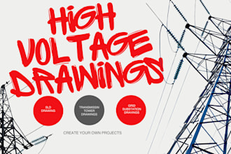 create sld, substation and transmission tower cad drawings