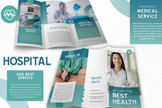 design clean medical infographics brochure patient education trifold pamphlet