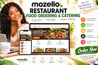 mozello restaurant food ordering meal menu service corporate catering website