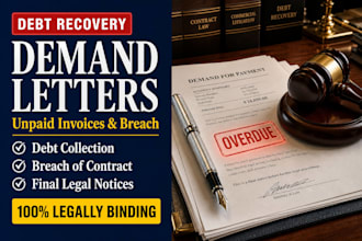 write a debt collection demand letter and breach of contract notice