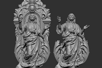 sculpt religious bas relief design,christian art for cnc,wood engraving,2d to 3d