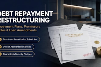 draft a binding debt repayment restructuring document and revised terms