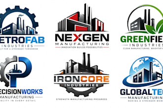design a professional industrial, manufacturing, production, factory logo