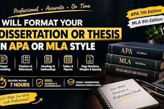 format your thesis in apa or mla style within 7 hours
