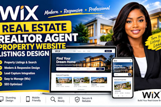 redesign wix real estate realtor agent property website listings design