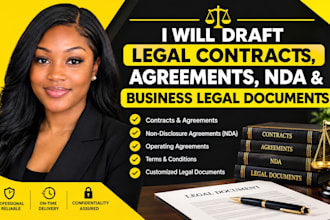draft legal contracts, legal agreements, nda, legal documents and review