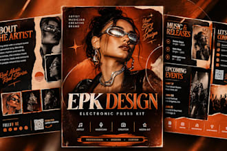 design clickable epk, electronic press kit, media kit, or press kit