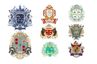 design vintage luxury, heraldic, crest, and emblem logo