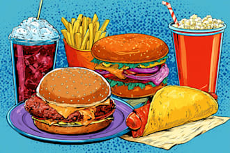 draw food pop art of your food pop art illustration