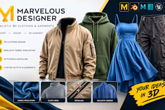 create 3d clothing garment outfit fashion design using marvelous designer