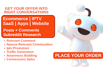 boost ecommerce product iptv saas app blog web via reddit seo post and comment