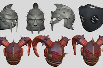 sculpt 3d cosplay mask helmet, halloween mask, 3d wearable helmet, printed mask