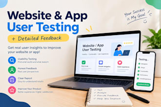 test your website or app and provide detailed user testing feedback