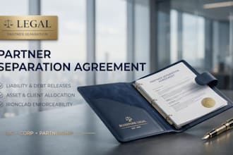 draft a legally binding business partner separation agreement