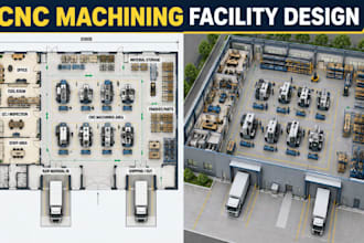 design cnc machining facility architecture equipment layout factory floor plan