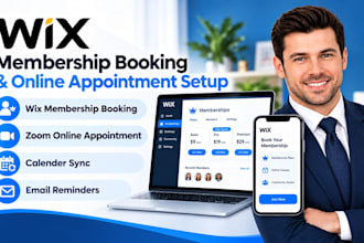 do wix membership booking,zoom online appointment, calender sync,email reminders