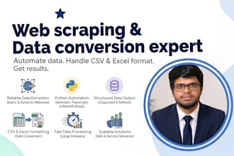 scrape the websites and will do data mining