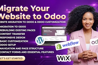 migrate wix wix velo webflow or shopify wordpress websites to odoo