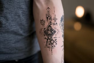 illustrate custom tattoo artwork with expressive linework