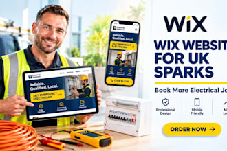 build a wix website for UK electricians and electrical contractors
