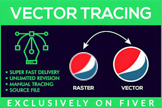 do manual vector tracing, logo vector redraw and recreate vector file