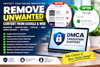 remove mugshots, delete negative link, article, news, arrest records from google