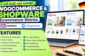 build and fix woocommerce shopware 6 ecommerce website migration product upload