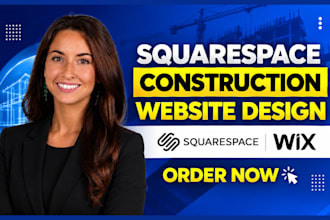 design squarespace business website, construction company portfolio website