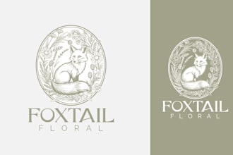create elegant floral wedding florist logo design