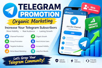 do telegram promotion, organic telegram marketing, increase telegram subscribers