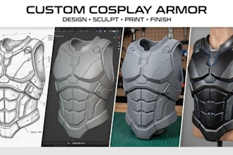 sculpt 3d cosplay model wearable cosplay armor model 3d printable armor printing