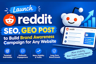 lunch reddit SEO, GEO post to build brand awareness campaign for any website