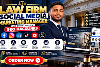 be your law firm social media marketing manager and build law firm SEO backlinks