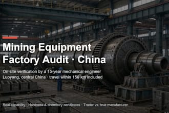 visit and audit your chinese mining equipment factory on site