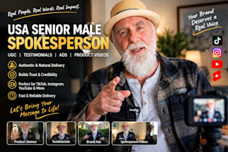 be french male spokesperson senior human ugc male presenter tiktok spokesperson