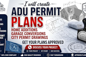 create adu permit plans home addition and garage conversion city permit drawings