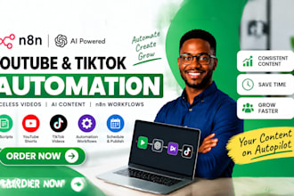n8n youtube automation ai, tiktok video automation ai faceless you tube shorts