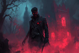 draw horror character design illustration