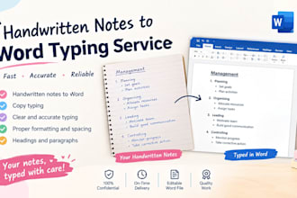 type handwritten notes into word