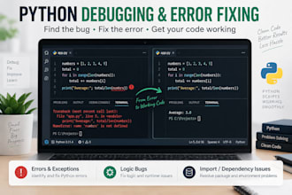 debug and fix errors in your python code